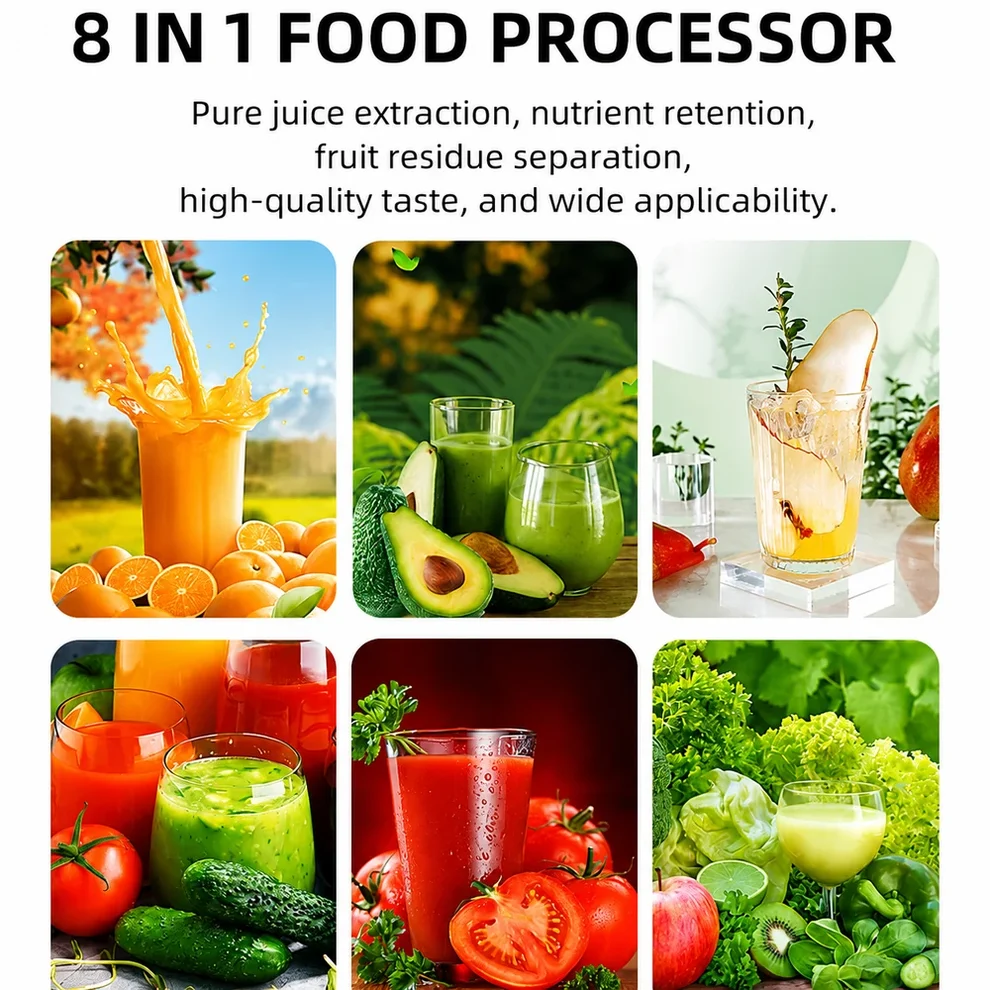 Robot de Bucătărie Multifuncțional HALEY HY-1325, 8 în 1 | 1500W | Blender 1.5L + Procesor 1L | 2 Viteze + Pulse | Lame Inox