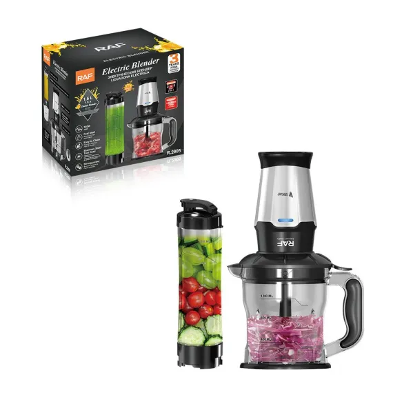 Blender Multifuncțional 2 în 1 RAF R.2905, 350W, Storcător și Blender, Vas 1.5L, Lame Inox, Ideal pentru Smoothie, Shake și Sucuri