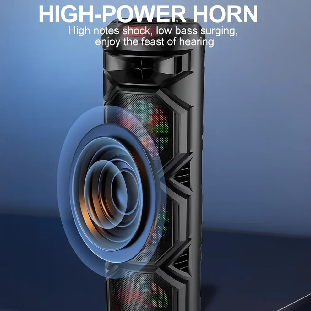 Boxă Portabilă Sing-e AT Performance ZQS8301, 3×8”, 60W | Bluetooth 5.0 | Lumini LED RGB | Microfon Wireless | Karaoke