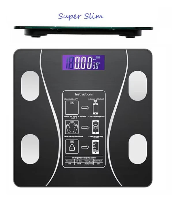 Cantar corporal cu ecran digital Iluminat, aplicatie smart, compatibil android/Ios