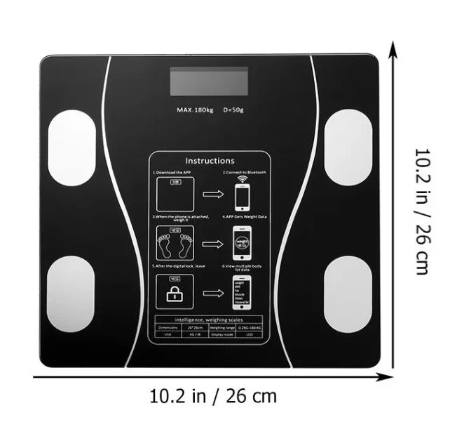 Cantar corporal cu ecran digital Iluminat, aplicatie smart, compatibil android/Ios