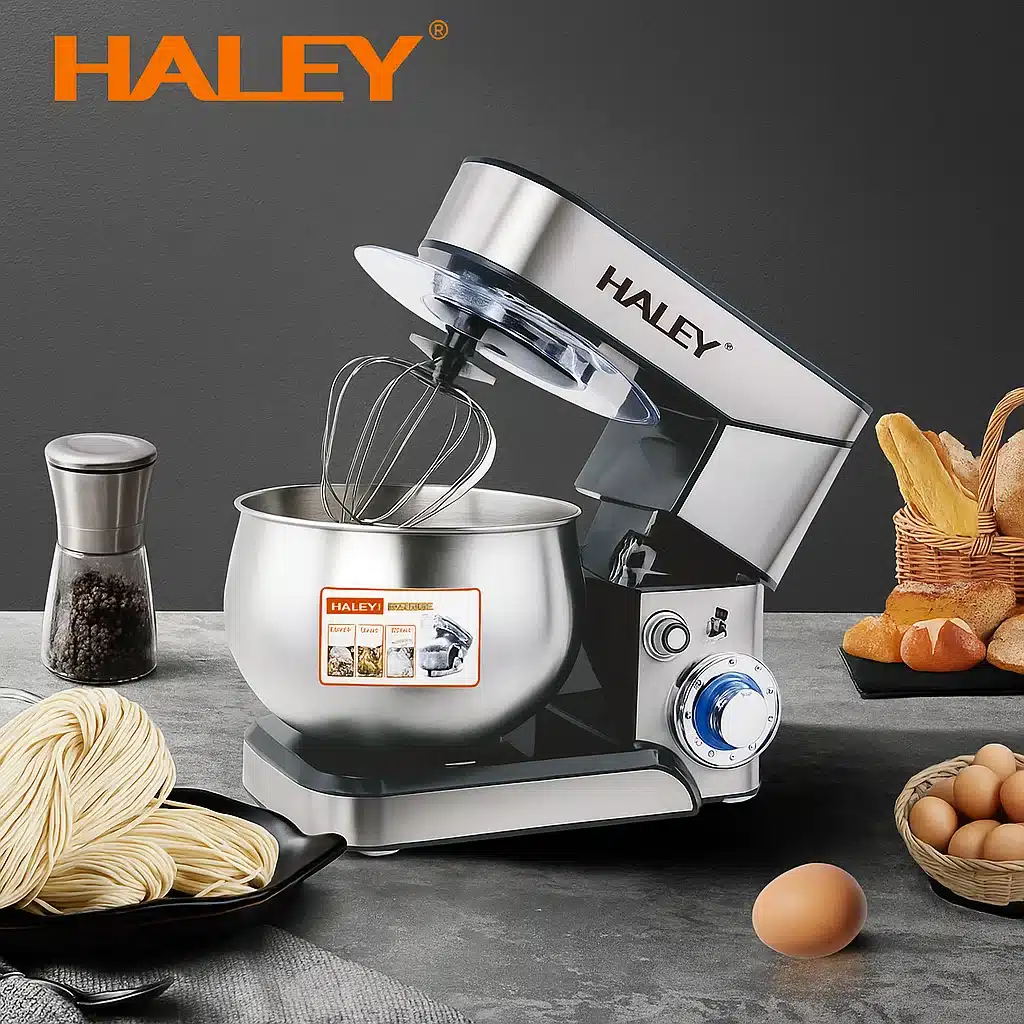Robot de Bucătărie Multifuncțional HALEY HY-2403, 2200W, Bol Inox 7L | Mixer Planetar | 6 Viteze + Turbo | 3 Accesorii Incluse