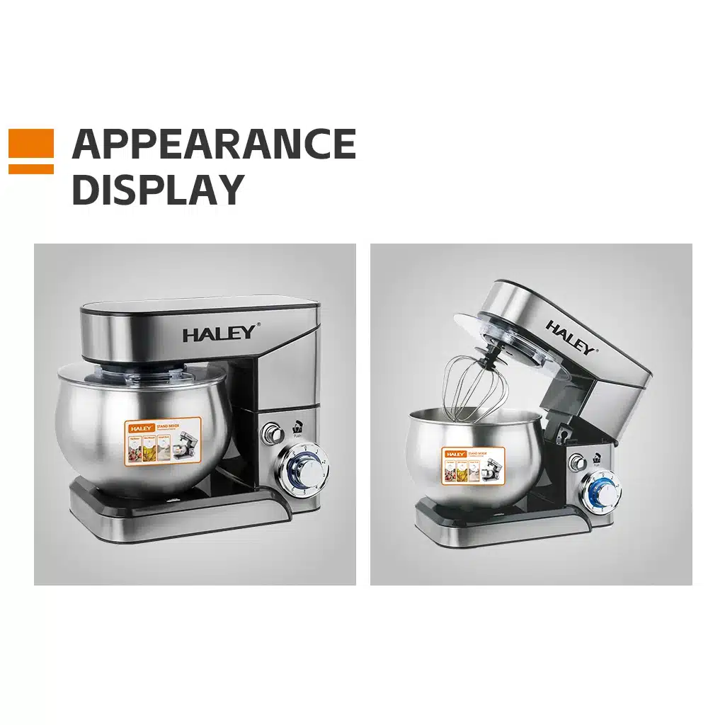 Robot de Bucătărie Multifuncțional HALEY HY-2403, 2200W, Bol Inox 7L | Mixer Planetar | 6 Viteze + Turbo | 3 Accesorii Incluse