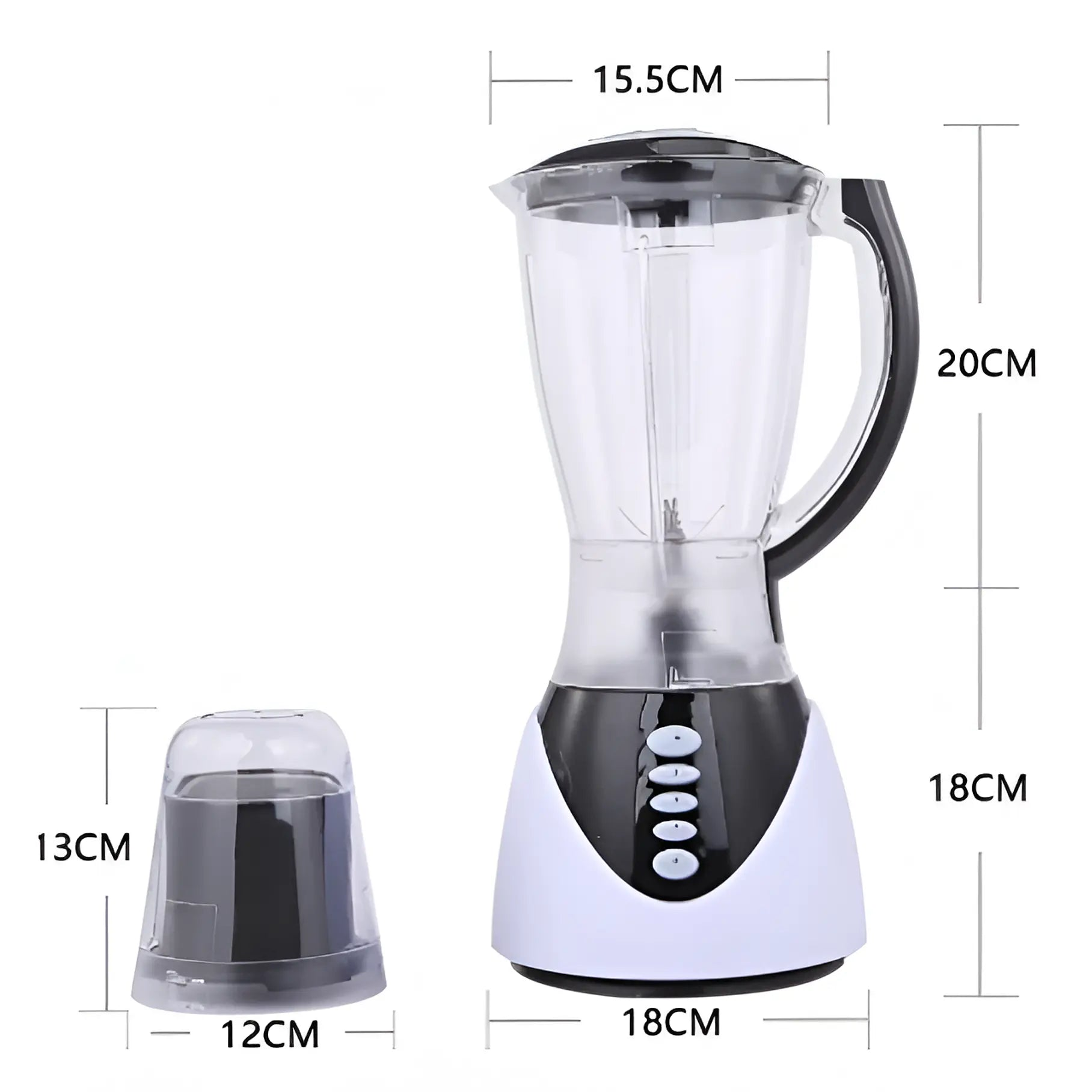 Blender Electric HOFFMANS HM-188, 450W, Recipient 1.5L, 3 Programe, Lame Inox, Mixare Rapidă pentru Fructe și Legume