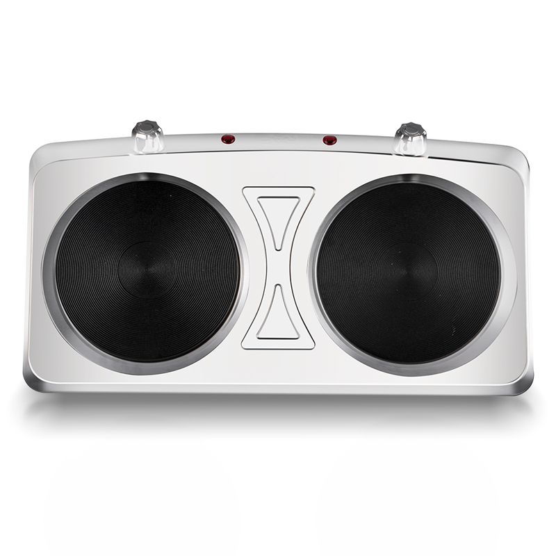 Plită Electrică Dublă RAF R.8205, 2000W, 2 Ochiuri, Inox, Control Mecanic, Temperatură Reglabilă, Portabilă pentru Acasă și Camping