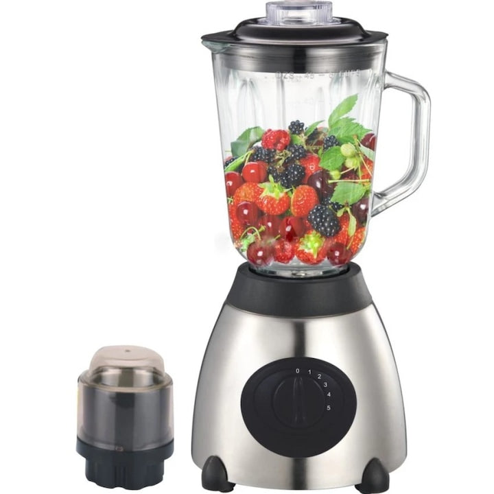 Blender din inox , 2in1 , 5 viteze ,1000W,râșniță inclusă