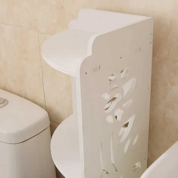 Dulap vertical de colt pentru baie, finisaje moderne,100 x 24 x24 cm alb