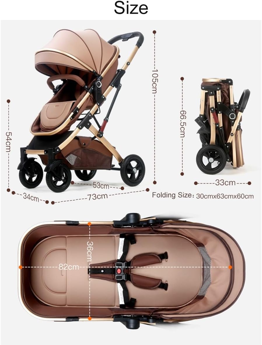 Carucior 2 in 1 pentru copii, pliabil, cu suspensii, transformabil landou-sport, 0-36 luni, cos pentru accesorii