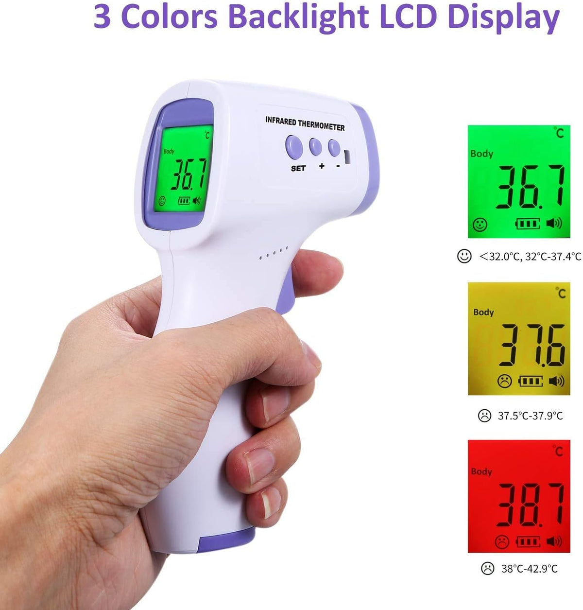 Pachet de monitorizare a sănătății: termometru digital infraroșu Non - Contact + pulsoximetru precis