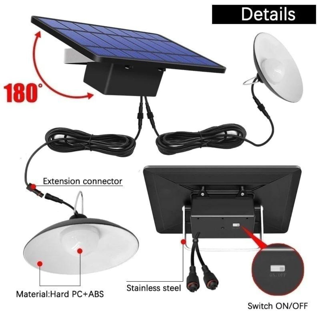 Set 2 Lampi Solare cu abajur si telecomanda, 50W