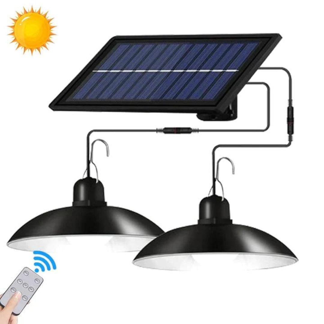 Set 2 Lampi Solare cu abajur si telecomanda, 50W