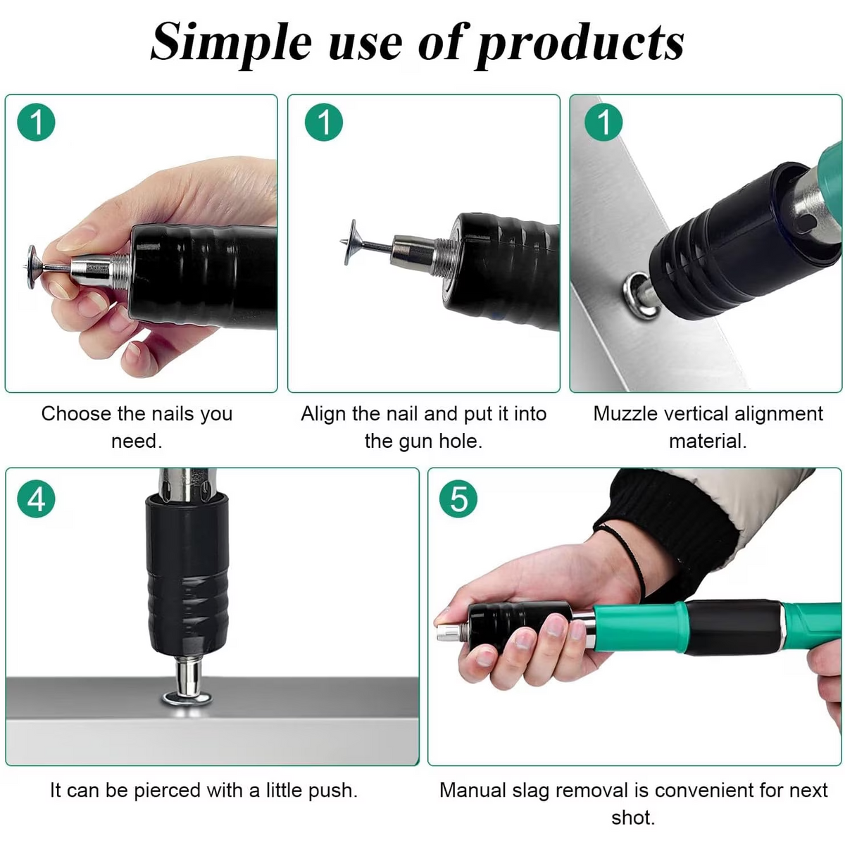 Pistol manual pentru fixarea cuielor in beton/perete