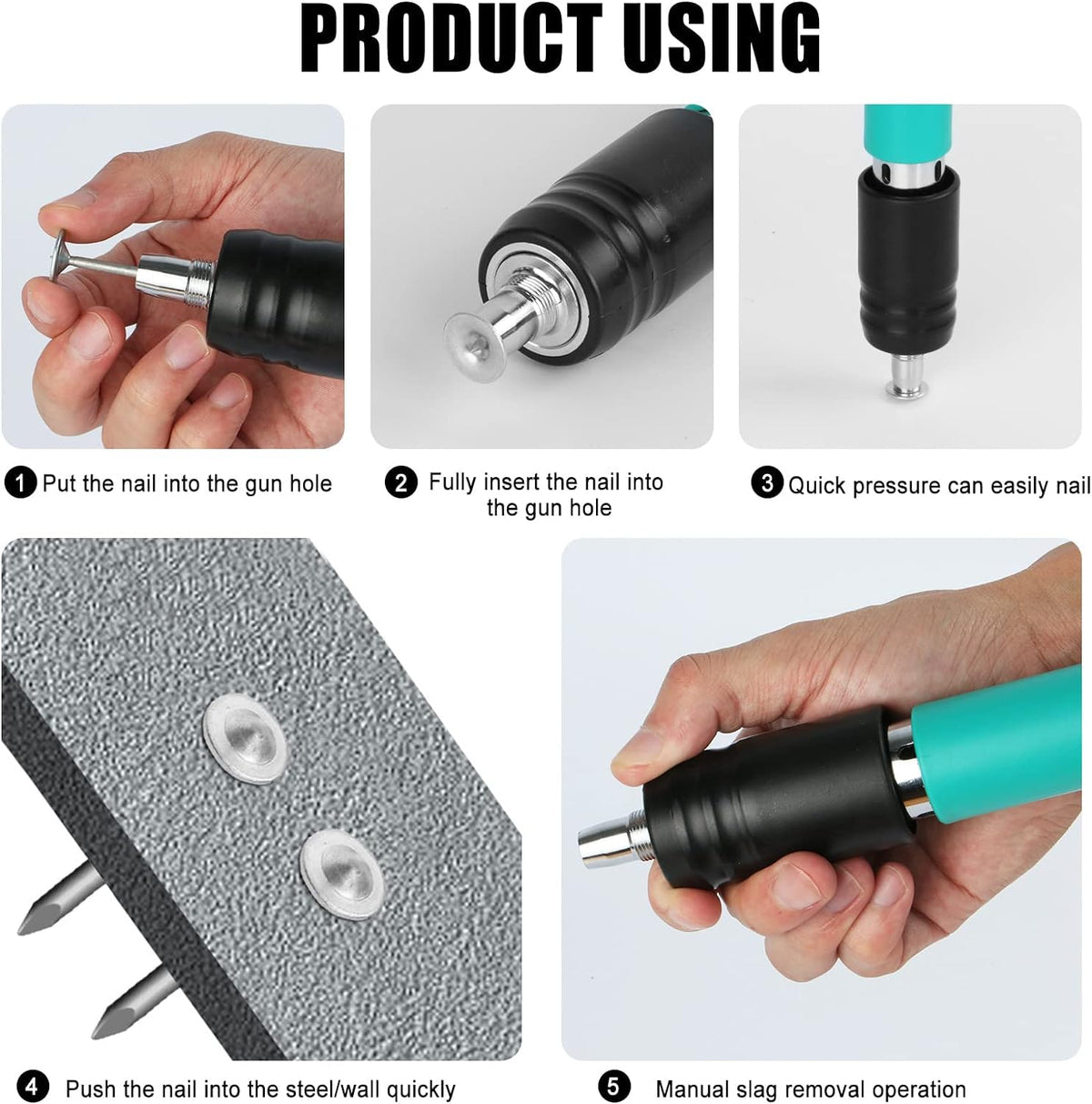 Pistol manual pentru fixarea cuielor in beton/perete