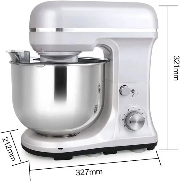 Robot de bucătărie cu bol Profesional Hoffmans 1200 W, 8L , 4 Accesorii , 6 Trepte , Funcție Turbo , bol inox , Protecție Anti- Stropire , Frământare