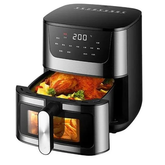 Friteuză cu Aer Cald Hoffmans HM-785, 8L, 2000W, Control Tactil LCD, Gătire fără Ulei