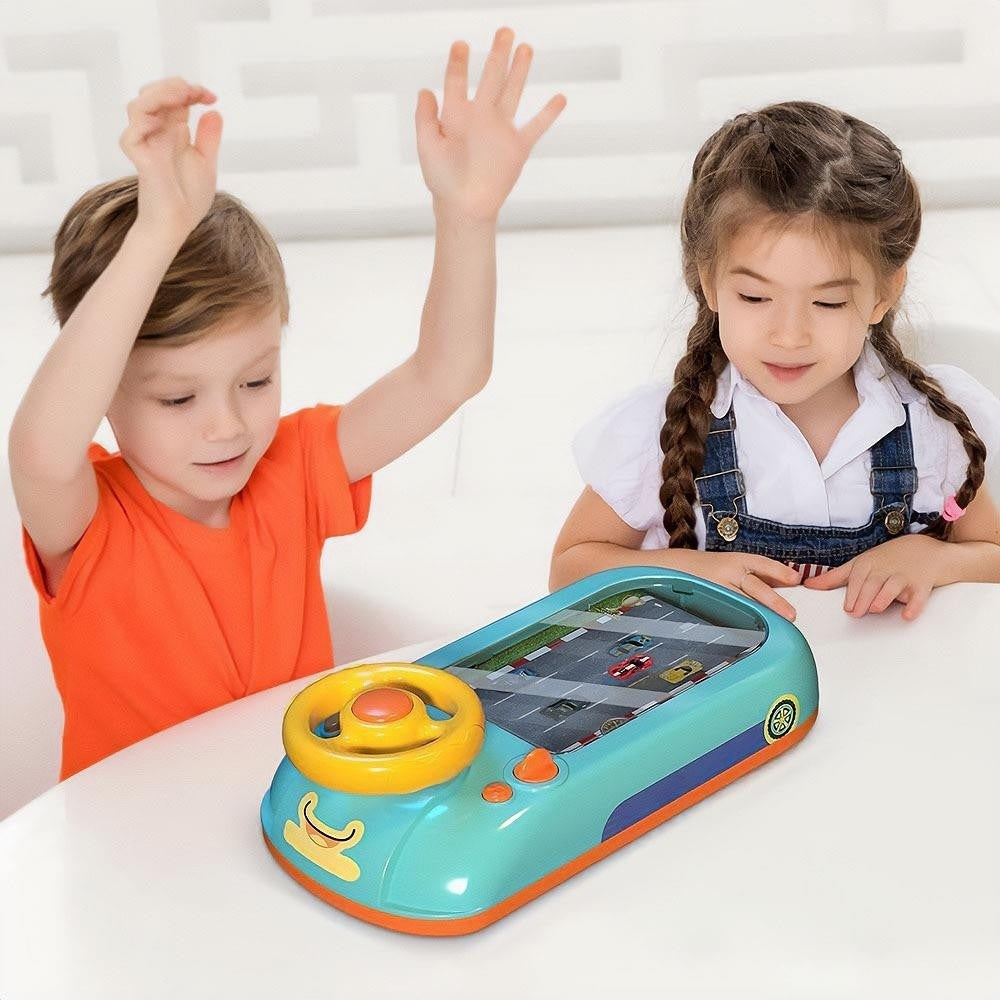 Jucarie Interactiva Volan, model circuit sau spatiu, sunete si functii, alimentare USB, pentru copii 3-6 Ani