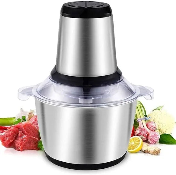 Tocator electric inox, Capacitate mare, usor de curatat, 2L,4 Lame Inox, 1800W, 2 viteze