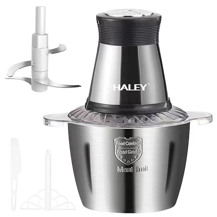 Tocator Electric 3L,HY-1221 pentru Carne si Legume, Bol Inox, 4 Lame Premium din Otel Inoxidabil, Motor Puternic 1000W