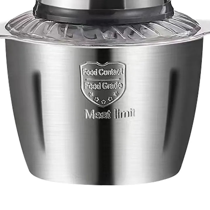 Tocator Electric 3L,HY-1221 pentru Carne si Legume, Bol Inox, 4 Lame Premium din Otel Inoxidabil, Motor Puternic 1000W