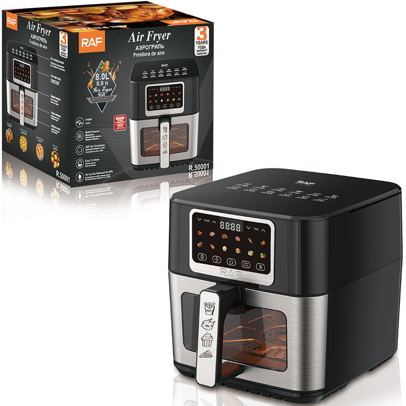 Friteuza Air Fryer digitala RAF , R.50001, 8L, 1700W, fierăstra vizualizare , fără ulei