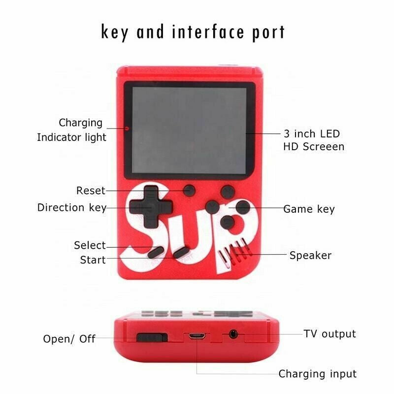 MINI CONSOLA TV, 400 DE JOCURI IN 1, ECRAN 3 INCH , SUP