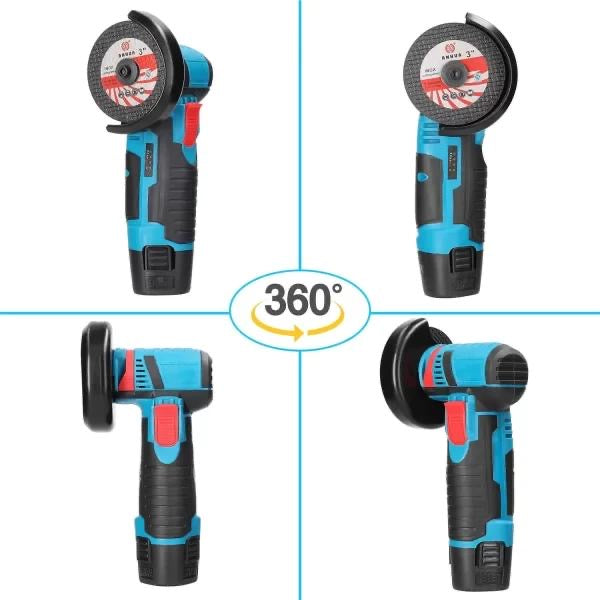 Mini Polizor unghiular portabil cu 2 acumulatori si 2 discuri, 24V