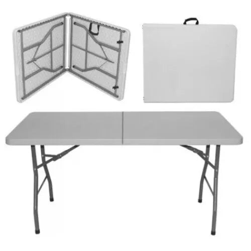 Set Mobilier Pliabil Evenimente: Masă 180 cm + 6 Scaune Ergonomice – Compact, Elegant, Ușor de Transportat