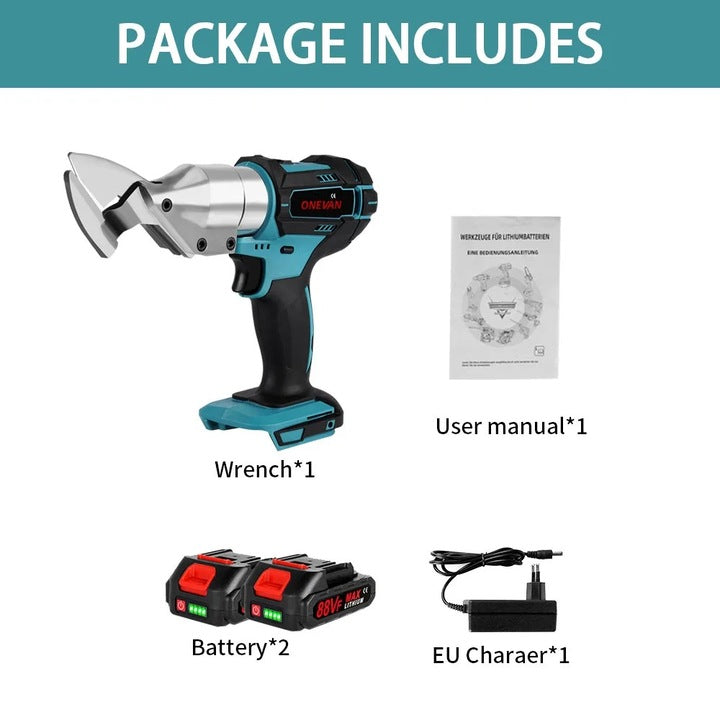 Foarfeca electrica de taiat tabla cu 2 acumulatori 2 Ah, 48V, Blitz Power