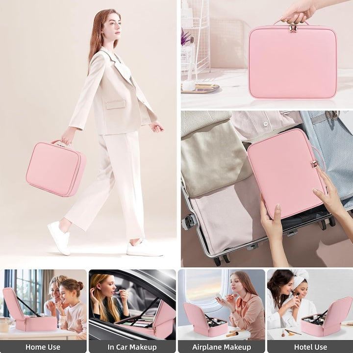 Geanta Cosmetice Pentru Make-up cu Oglinda LED cu Touch, 26x23x11 cm
