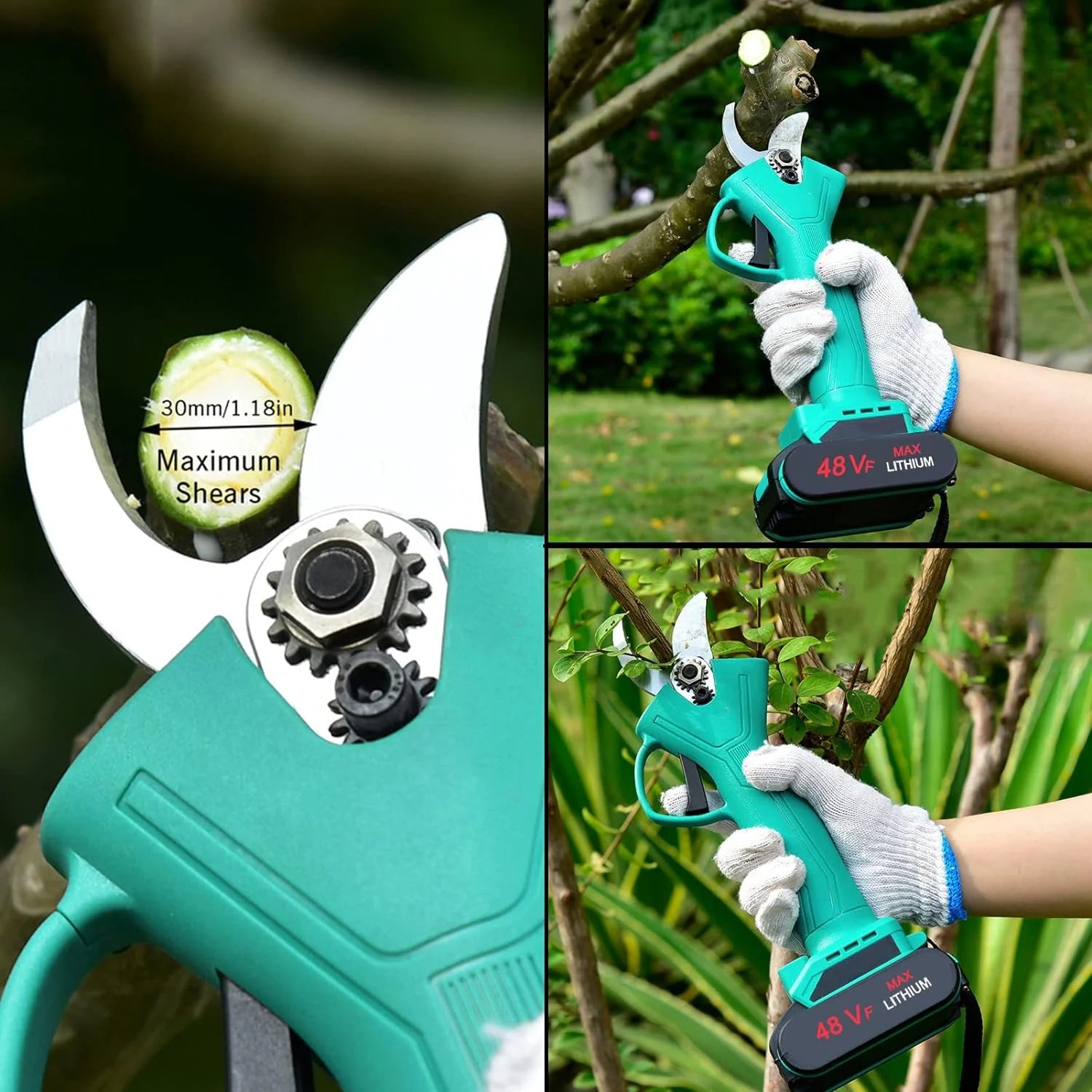 Set Motocoasa, Foarfeca, MiniDrujba cu 5 Acumulatori 48V, 3 Incarcatoare, Accesorii Incluse, Trusa Depozitare