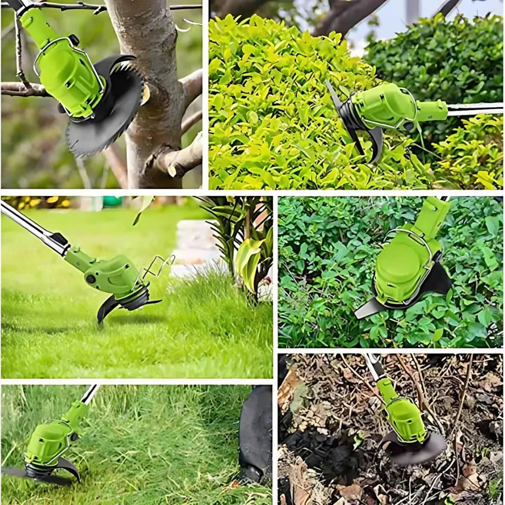 Set Motocoasa, Foarfeca, MiniDrujba cu 5 Acumulatori 48V, 3 Incarcatoare, Accesorii Incluse, Trusa Depozitare