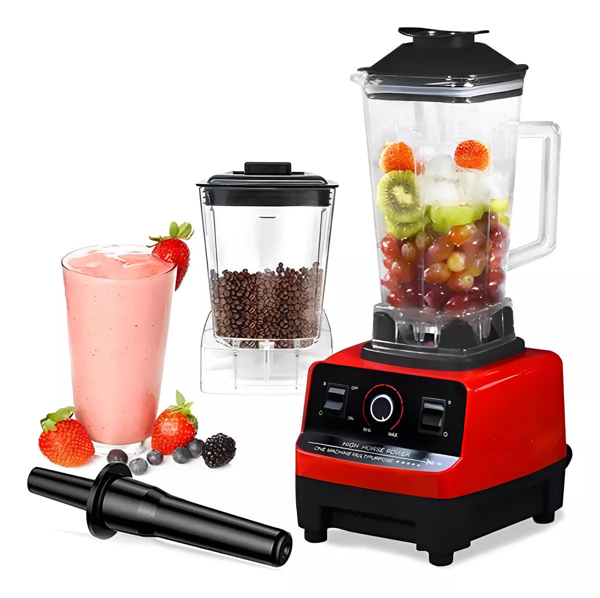 Blender Profesional de bucatarie 2 in 1, 2.5L, motor din cupru, 15 viteze, 2400W