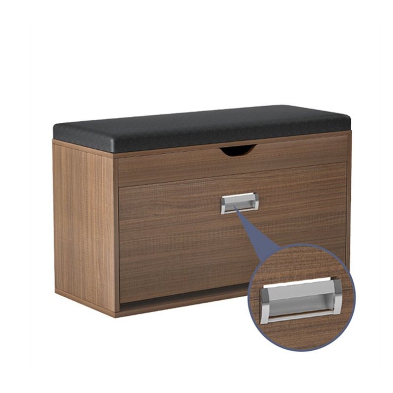Dulap pentru pantofi tip bancheta, 80x 30 x 50 cm, Alb/Maro
