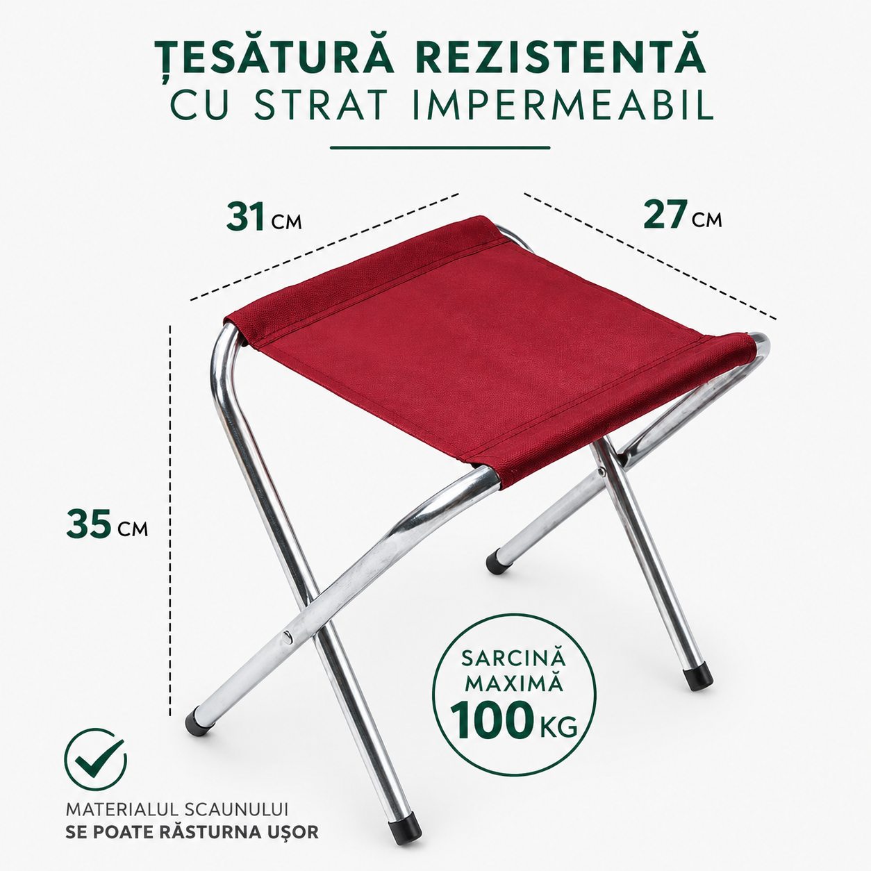Masă Pliabilă Tip Geantă cu 4 Scaune | 120 x 60 cm | Înălțime Reglabilă 55–70 cm | Camping, Picnic, Grădină și Terasă