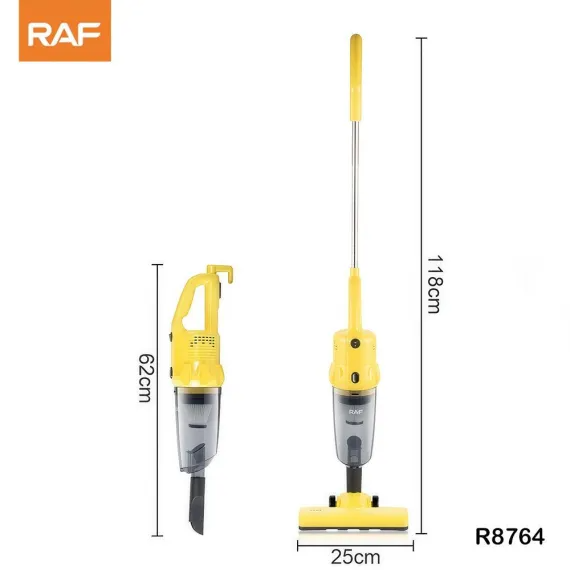 Aspirator Electric 2 în 1 RAF R.8764, 600W, Vertical și de Mână, Fără Sac, Filtru HEPA Lavabil, Recipient 0.8L, Putere Mare de Aspirare