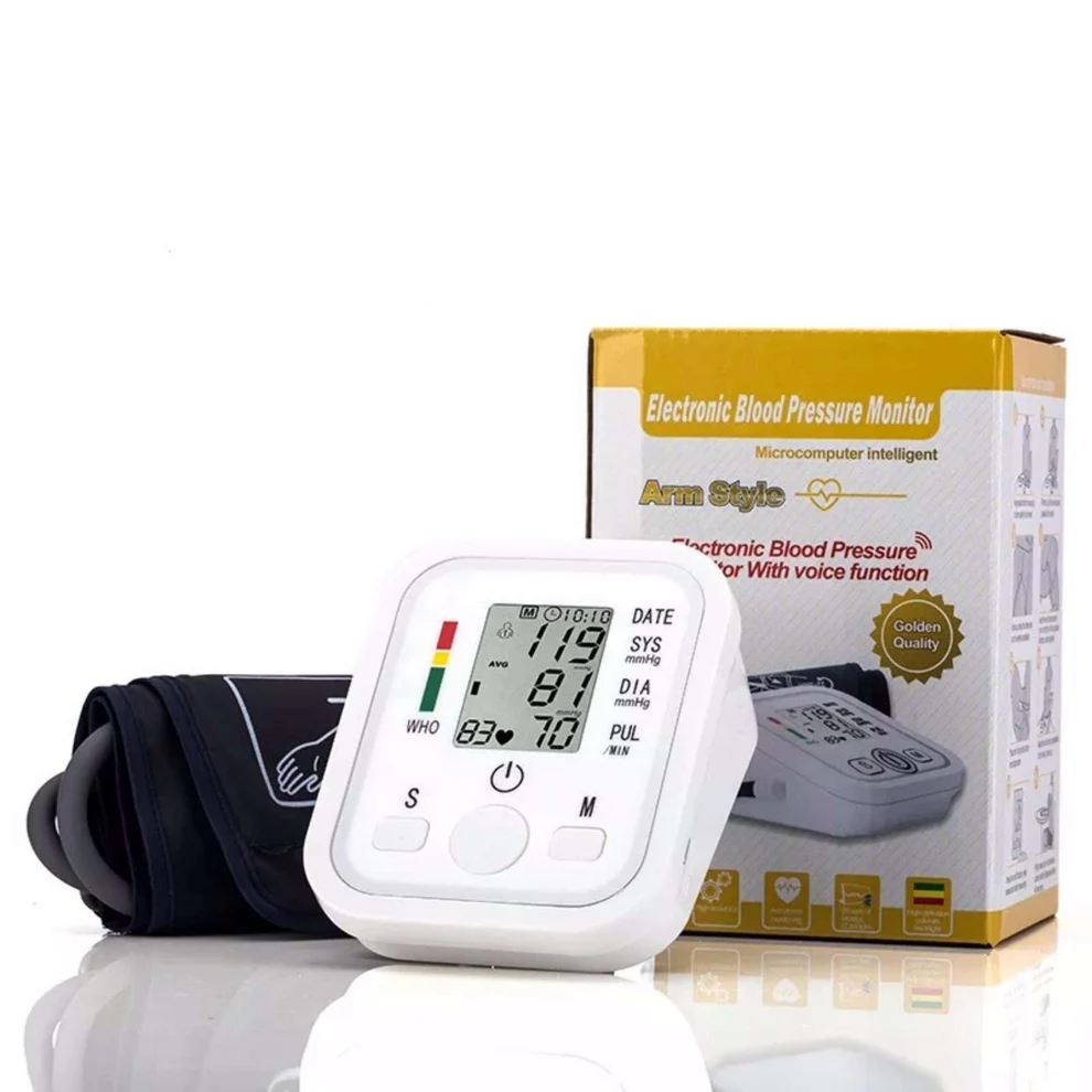 Set Complet Monitorizare Sănătate 3 în 1 | Tensiometru de Braț + Termometru Frontal Non-Contact + Pulsoximetru