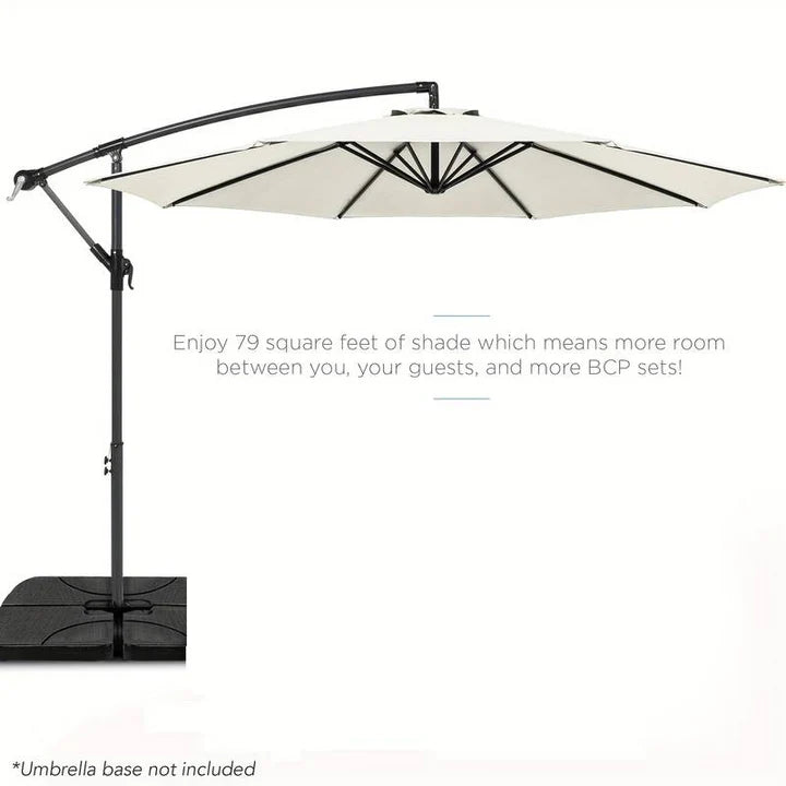 Umbrelă Suspendată Premium 3x2.5 m cu Suport și Bază de Greutate Incluse | Reglabilă, Protecție UV, Ideală pentru Grădină și Terasă