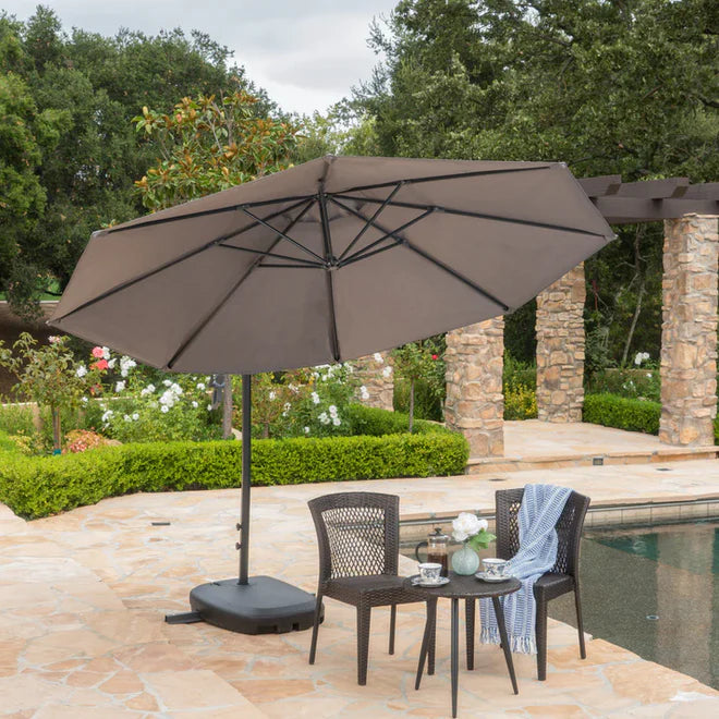 Umbrelă Suspendată Premium 3x2.5 m cu Suport și Bază de Greutate Incluse | Reglabilă, Protecție UV, Ideală pentru Grădină și Terasă