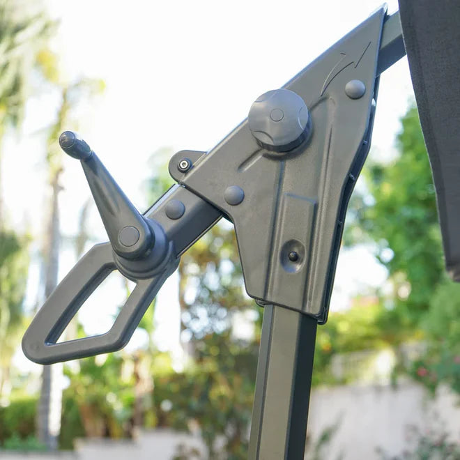 Umbrelă Suspendată Premium 3x2.5 m cu Suport și Bază de Greutate Incluse | Reglabilă, Protecție UV, Ideală pentru Grădină și Terasă