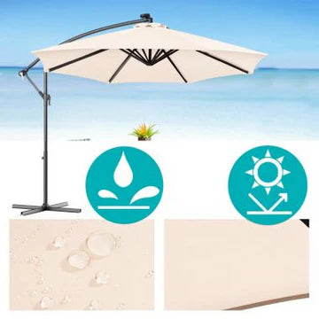 Umbrelă Suspendată Premium 3x2.5 m cu Suport și Bază de Greutate Incluse | Reglabilă, Protecție UV, Ideală pentru Grădină și Terasă