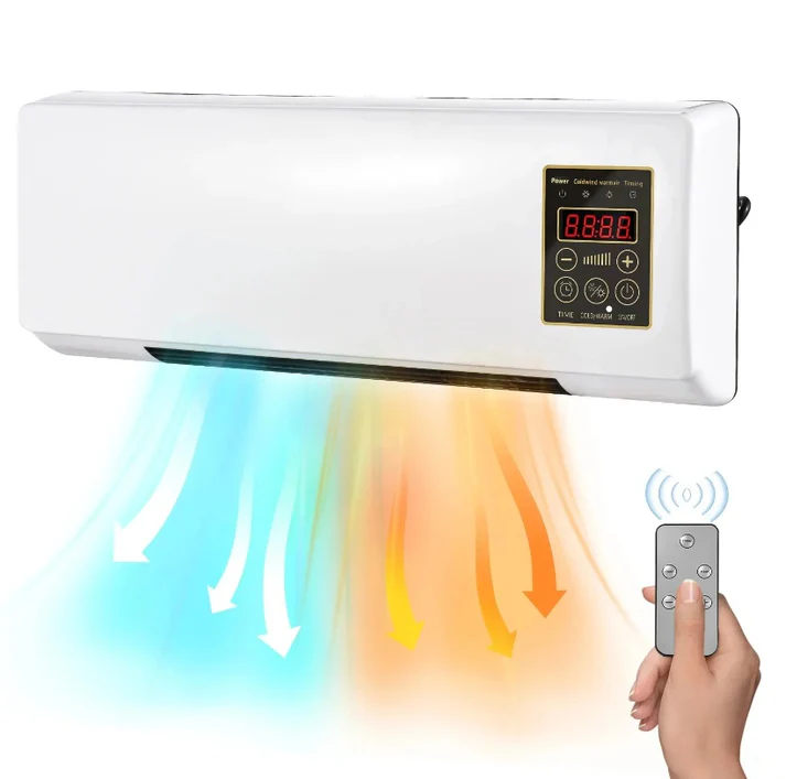 Aer Condiționat Portabil 2 în 1 cu Ventilator, Funcție Rece/Cald, 1800W, Telecomandă, Temperatură Reglabilă 16-40°C, Alb