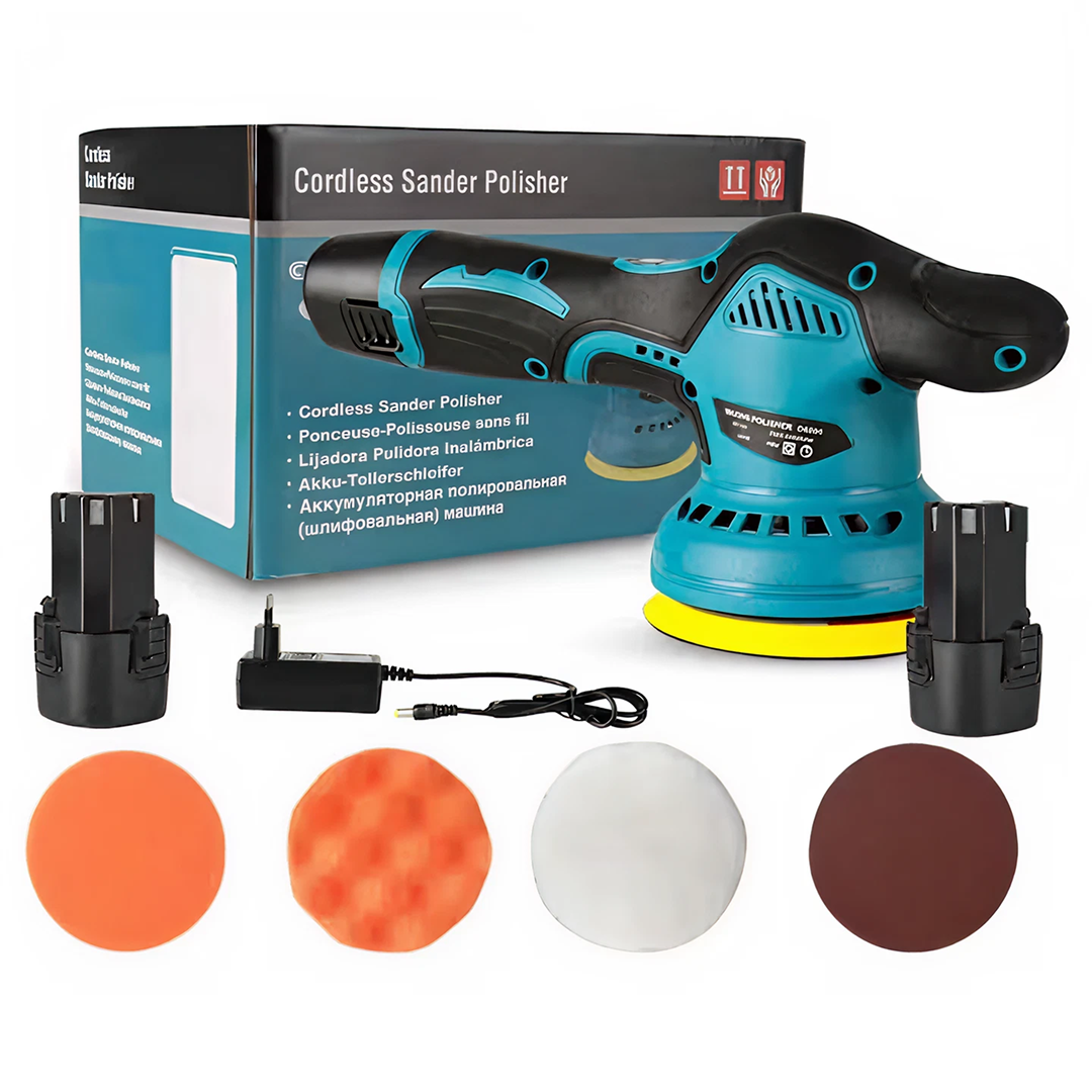 Aparat Polish Auto Profesional, 2 Acumulatori 48V, 5500 RPM, 8 Viteze, Accesorii Incluse