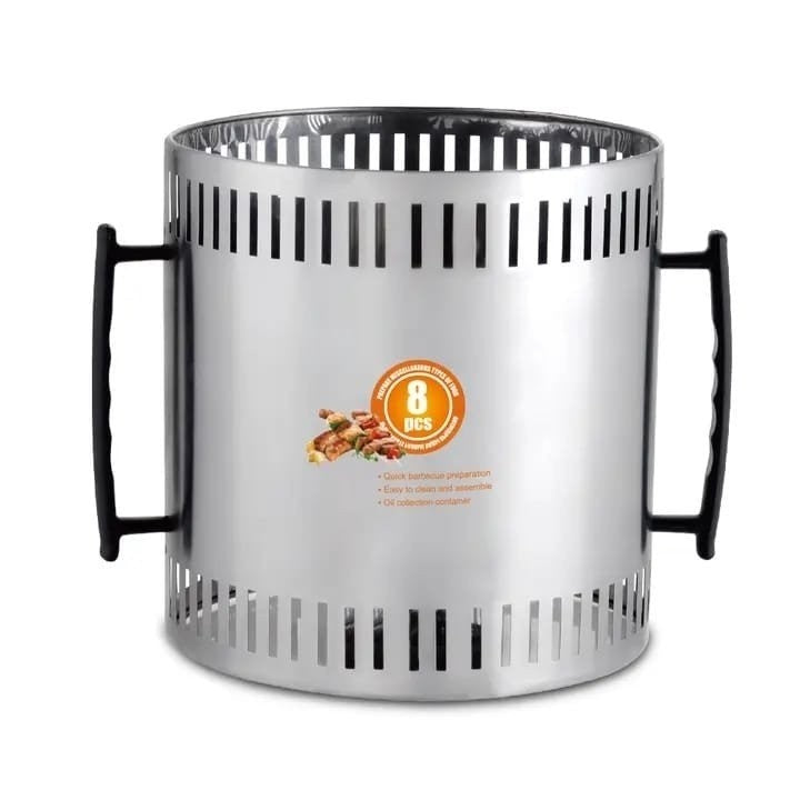 Grătar Electric Multifuncțional Fără Fum RAF 8 Frigărui 1200W – Gătit Sănătos și Curat, R.8619