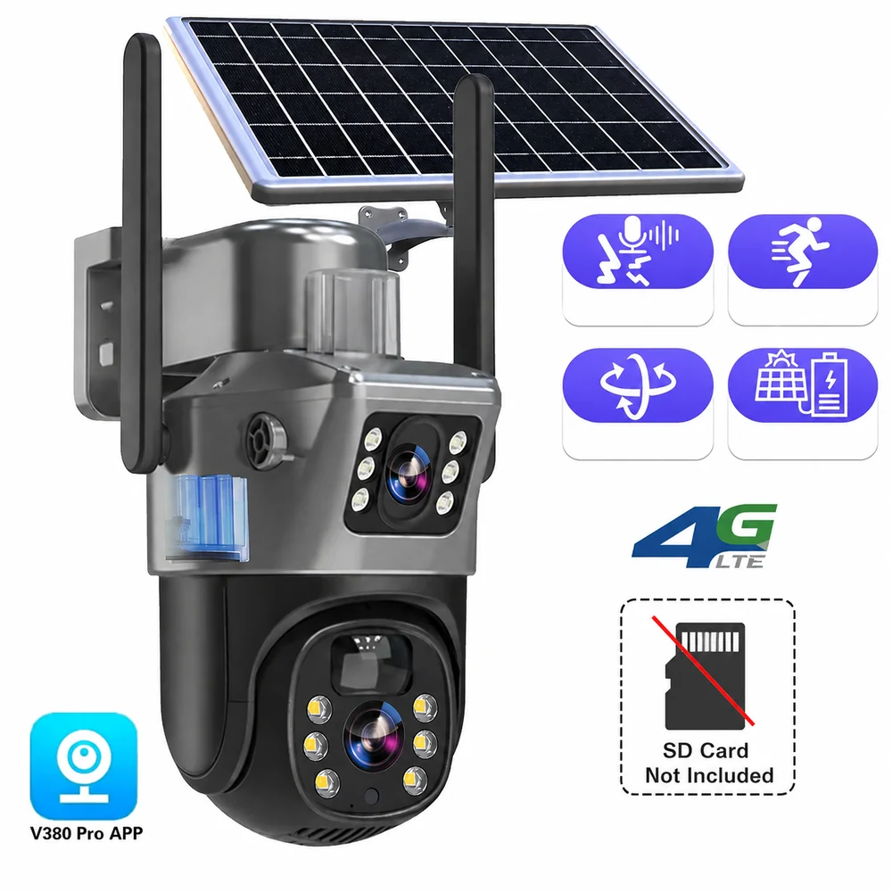 Cameră de Supraveghere Solară Vigiora 4K cu Lentile Duale | Zoom 10x | PTZ 360° | 12.000 mAh | 4G/Wi-Fi | IP66