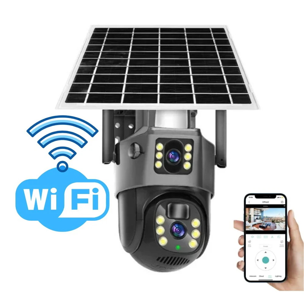 Cameră de Supraveghere Solară Vigiora 4K cu Lentile Duale | Zoom 10x | PTZ 360° | 12.000 mAh | 4G/Wi-Fi | IP66