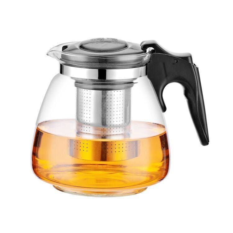 Ceainic din sticla, filtru din inox, capacitate 1100
