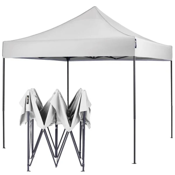 Cort Pavilion Pliabil 3×3 m, Cadru Metalic | Prelată Impermeabilă | Picioare Telescopice | Verde, Roșu sau Alb | Curte, Grădină și Evenimente