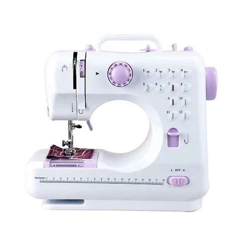 Masina de cusut Sew Simple K1127, portabila, 12 tipuri de cusaturi, 2 viteze, pedala inclusa, alba