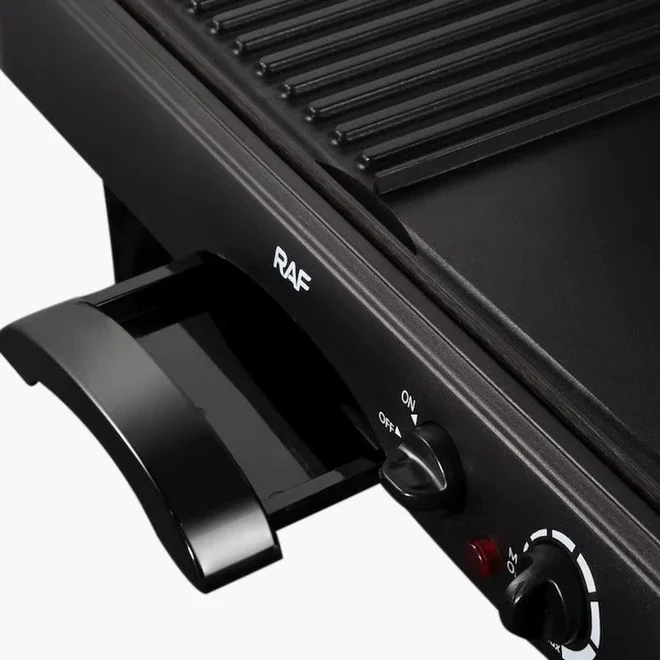 Grill Electric 2 în 1 RAF R2695, 1600W, Plăci Antiaderente, Grill & Presă, Temperatură Reglabilă, Garanție 3 Ani