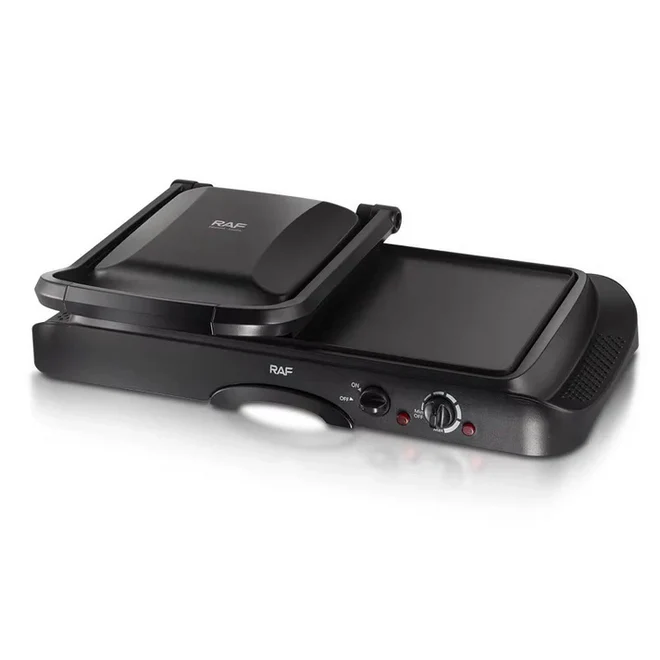 Grill Electric 2 în 1 RAF R2695, 1600W, Plăci Antiaderente, Grill & Presă, Temperatură Reglabilă, Garanție 3 Ani
